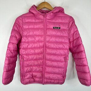 Roots Kids  Girls Size XL 11-12 Years Full Zip Puffer Jacket Coat  Pink